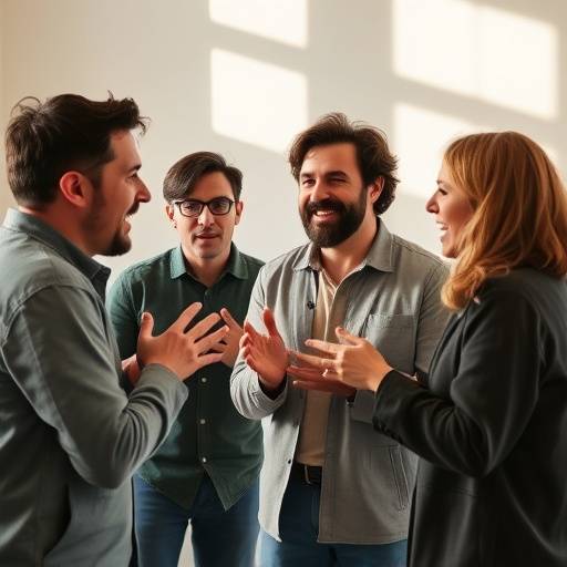 Actors participating in an improvisation exercise